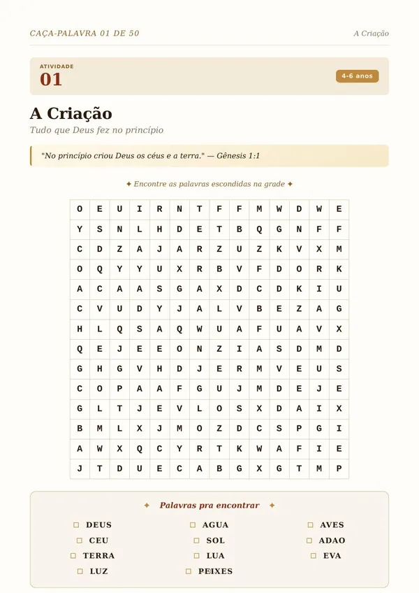 Caça-Palavras Bíblico